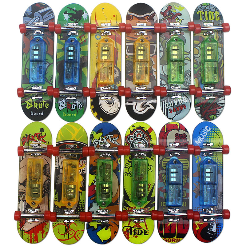 Factory Wholesale Cross-Border Children's Toys with Lights Finger Skateboard Desktop Creative Educational Mini Fingertip Skateboard