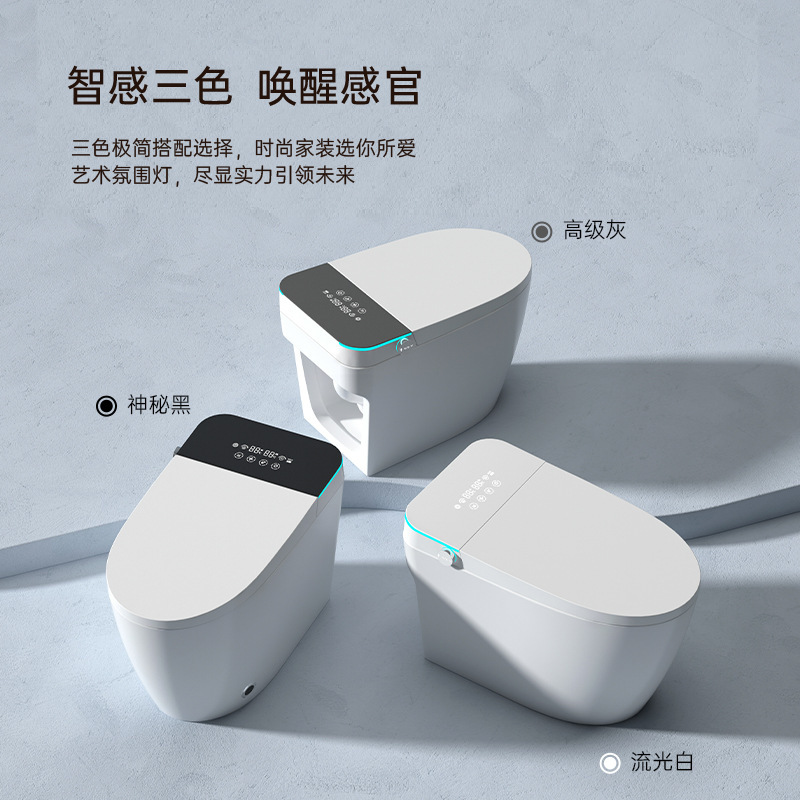 Lightweight Smart Toilet with Water Tank, Fully Automatic Electric Sterilizing Toilet, Siphon-Type Heated Semi-Sitting Toilet, Multi-Functional