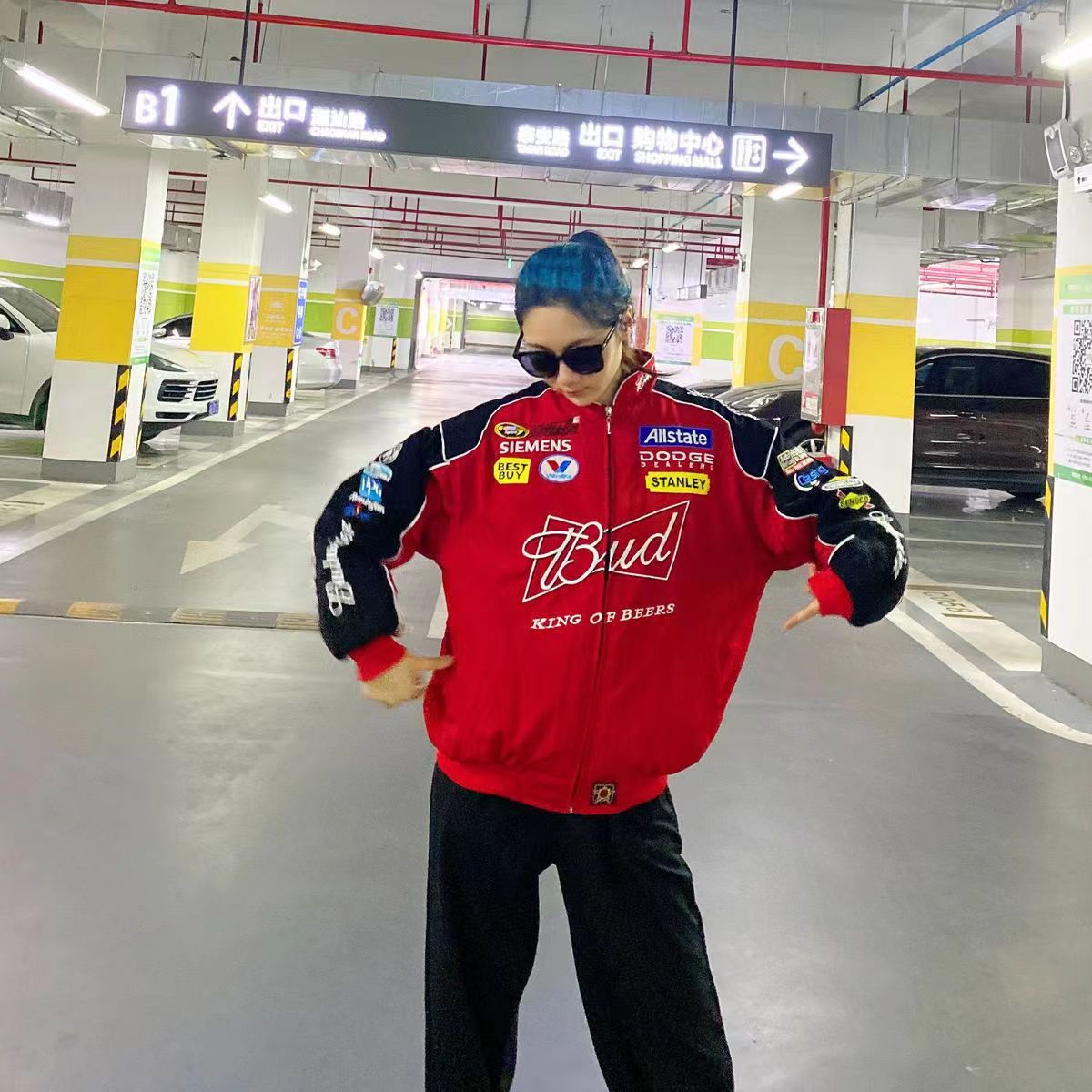 F1 Racing Suit Ibuds American Retro Motorcycle Cycling Motorcycle Suit Fully Embroidered Zipper Windproof Baseball Suit for Men
