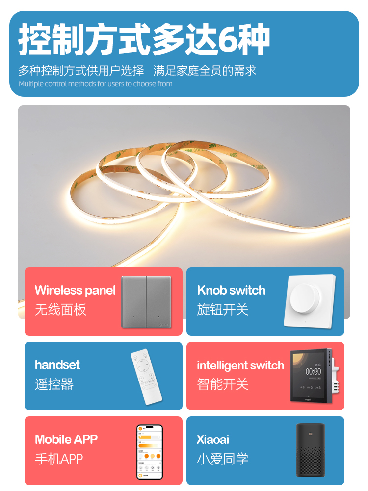 Умная светодиодная лента, интегрированный источник питания 24V, управление голосом