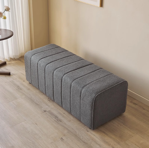 Bedroom End-Of-Bed Bench, Light Luxury Dressing Room, Living Room Bed, Italian-Style Long Sofa, Shoe-Changing Bench, Solid Wood Light Luxury Style