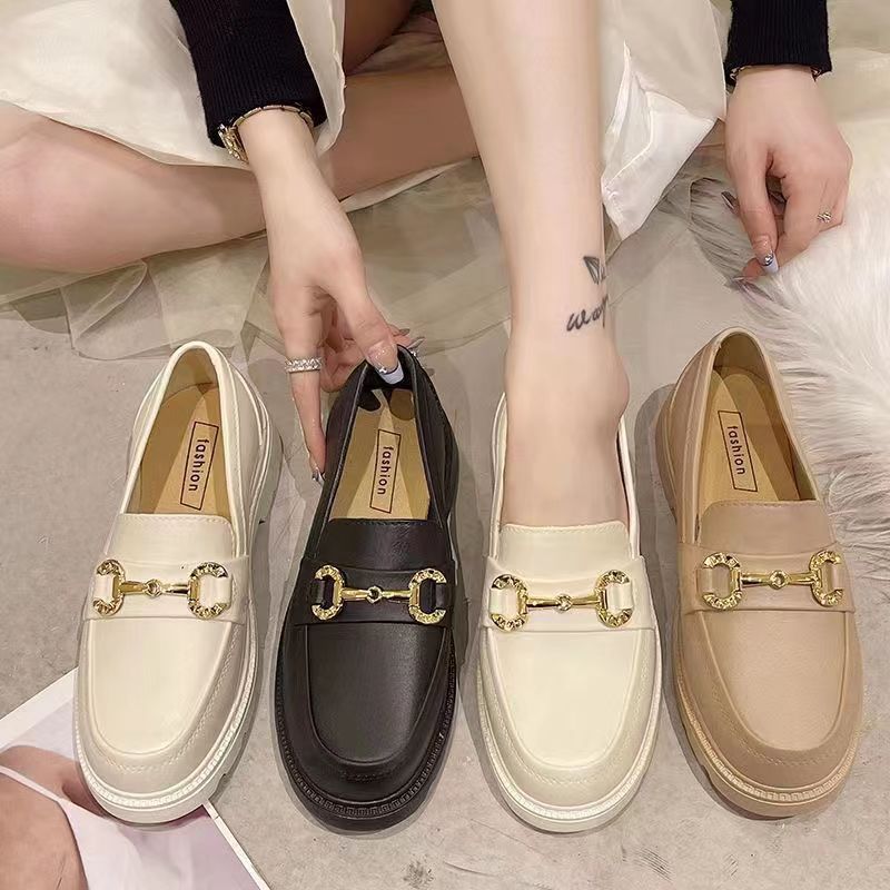 New Women's Loafers British Style Slip-On Rain Boots Waterproof Low-Top Cross-Border Soft Sole Water Boots Wholesale