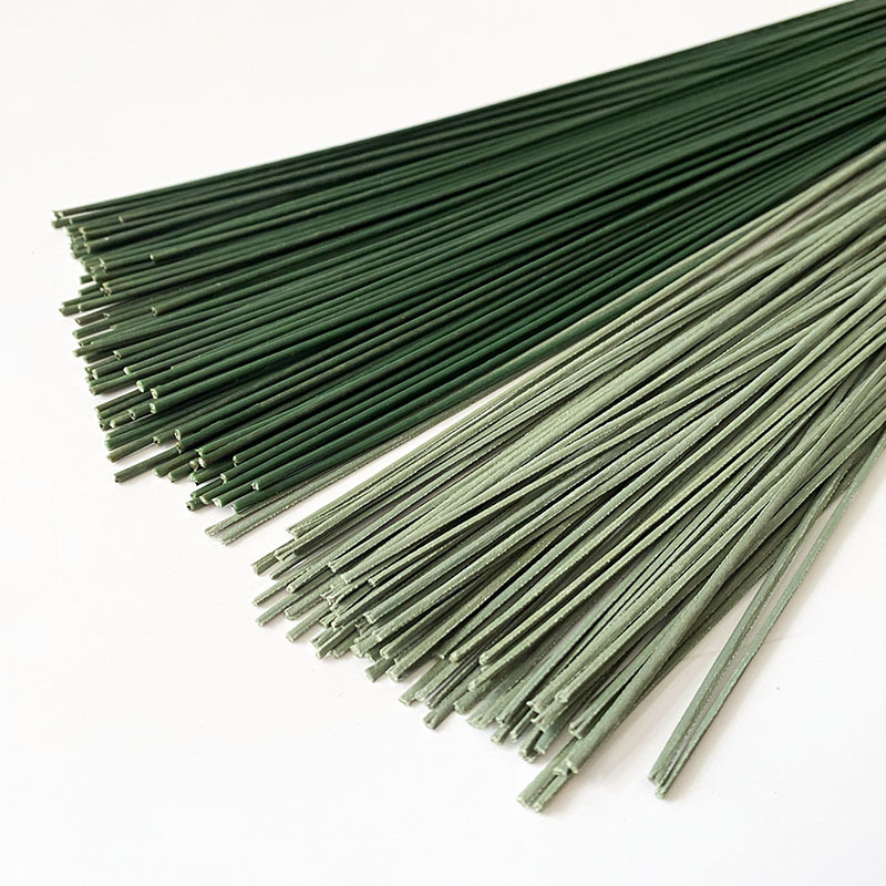 in stock wholesale 2 simulation rubber package rose rod wire mesh flower handmade DIY flower material green wire fake flower branches