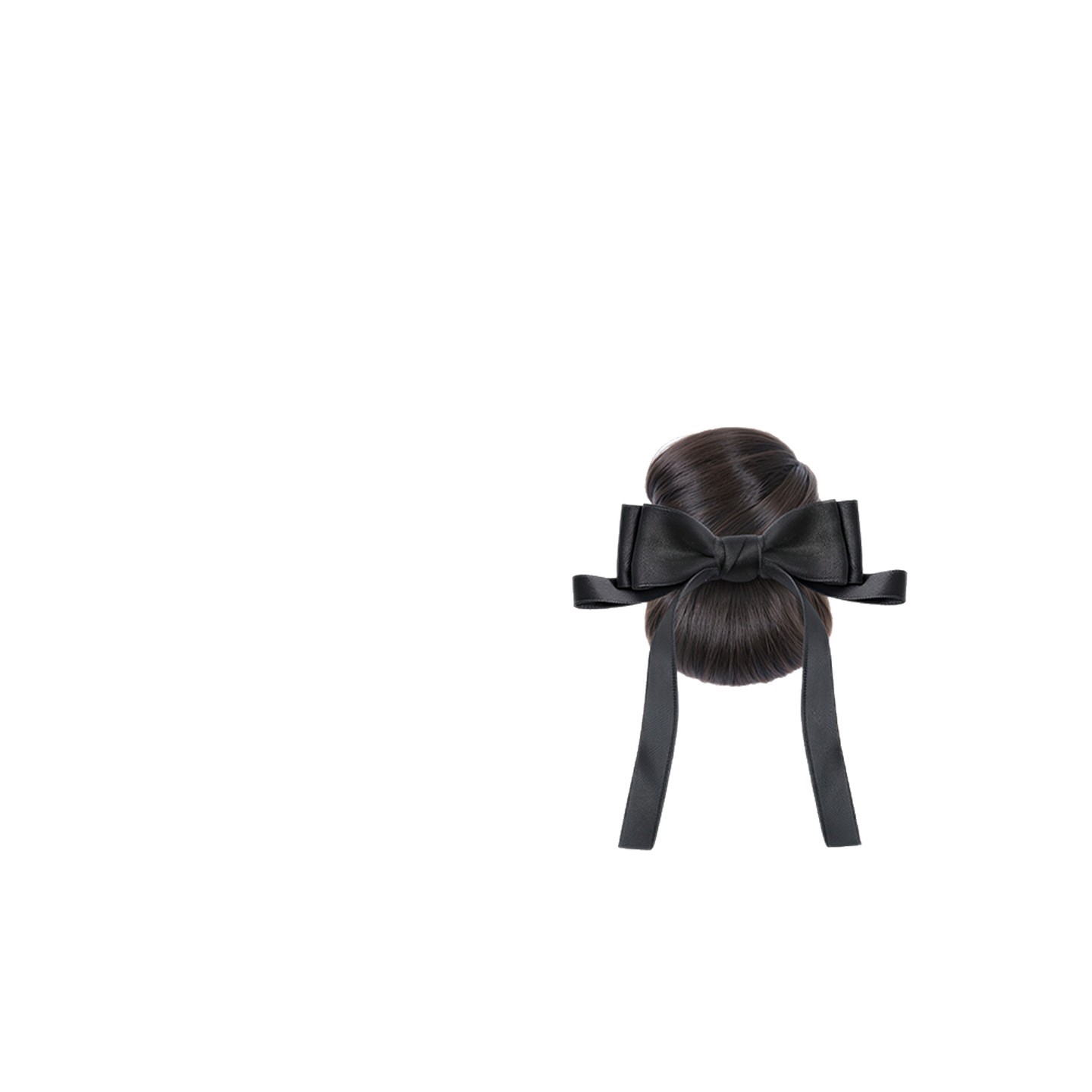 Low Bun Wig with Claw Clip for Women, Butterfly Bow, Faux Bun, Natural Fluffy Updo Tool, Wig Hairpiece