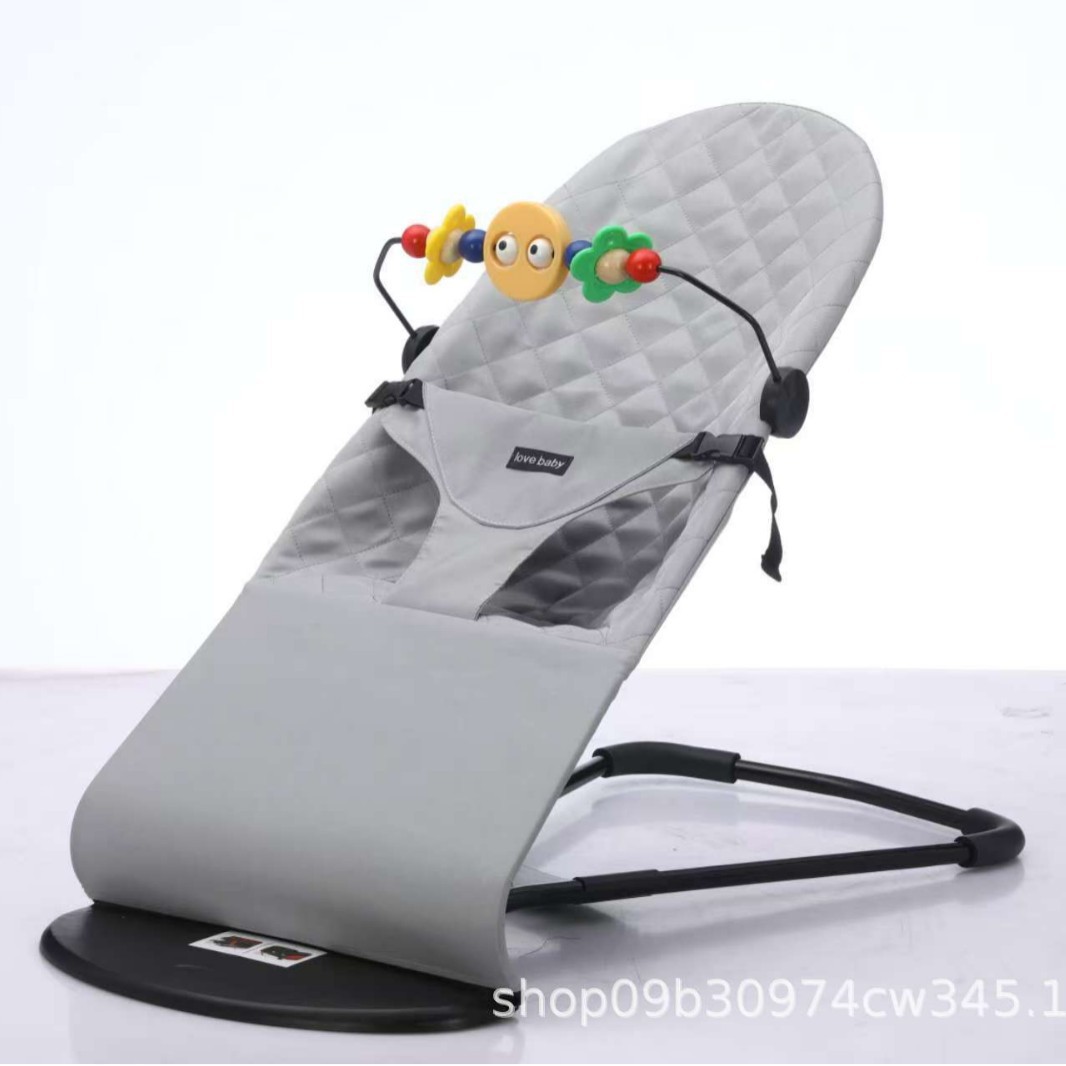 Checkered Baby Rocking Chair to Coax Baby to Sleep, Cradle Recliner, Foldable and Adjustable Rocking Chair, Soothing Chair