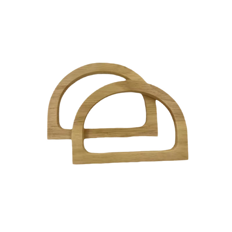 Wooden crafts bag accessories D-shaped wooden handle wooden hand-in-hand wooden handle factory wholesale direct sales