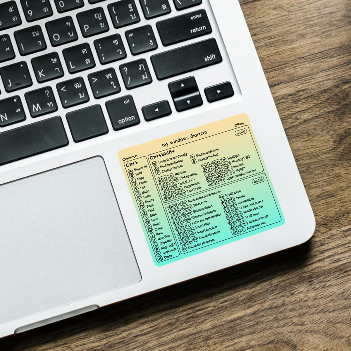 Amazon Explosions Suitable for MacBook Laptop User's Guide Shortcut Key Waterproof Decorative Sticker