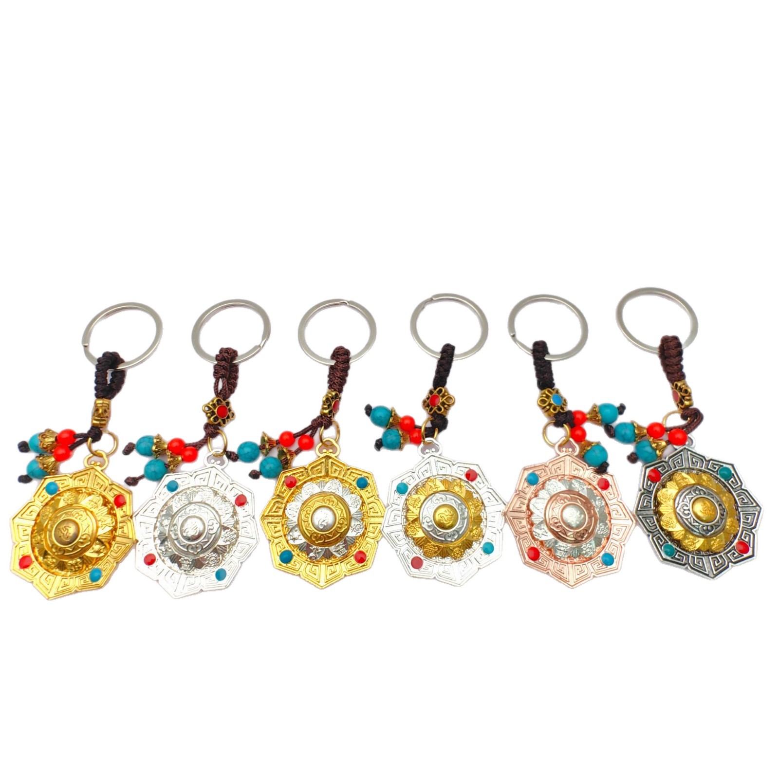 Auspicious Eight Treasures Six-Word Mantra Rotatable Car Hanging Bag Hanging Xizang Jewelry Nine Palace Bagua Ten Elements of Freedom Rotatable