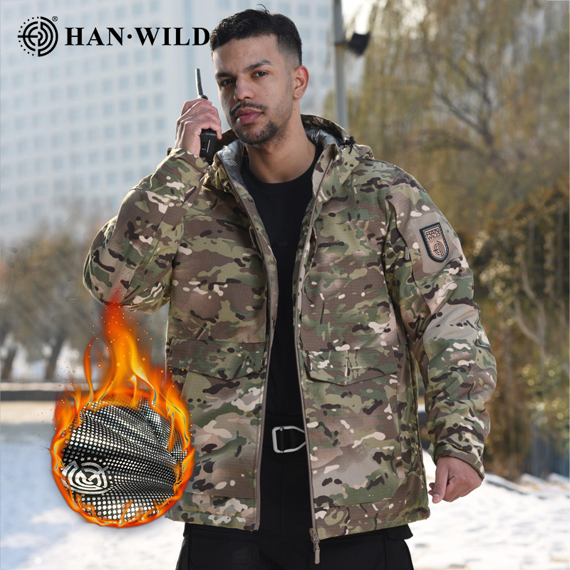 Куртка Ханье с теплоотражающим эффектом для мужчин и женщин, зимняя камуфляжная, теплая, ветронепроницаемая, для военных фанатов, оптовая продажа
