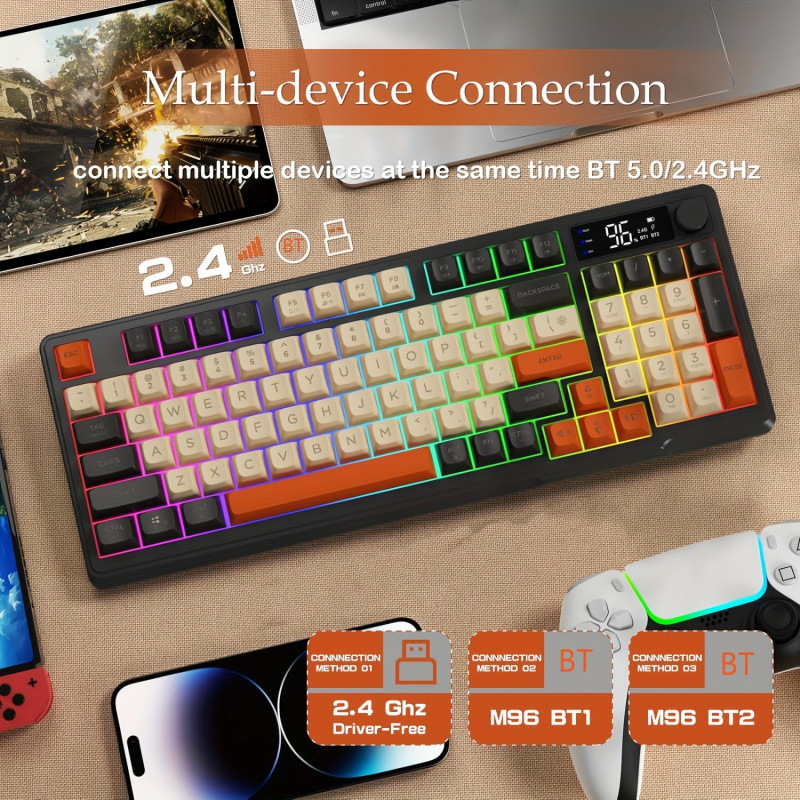 2026 New Cross-Border Dropshipping Film Wireless Gaming Keyboard Silent Cross-Border Keys