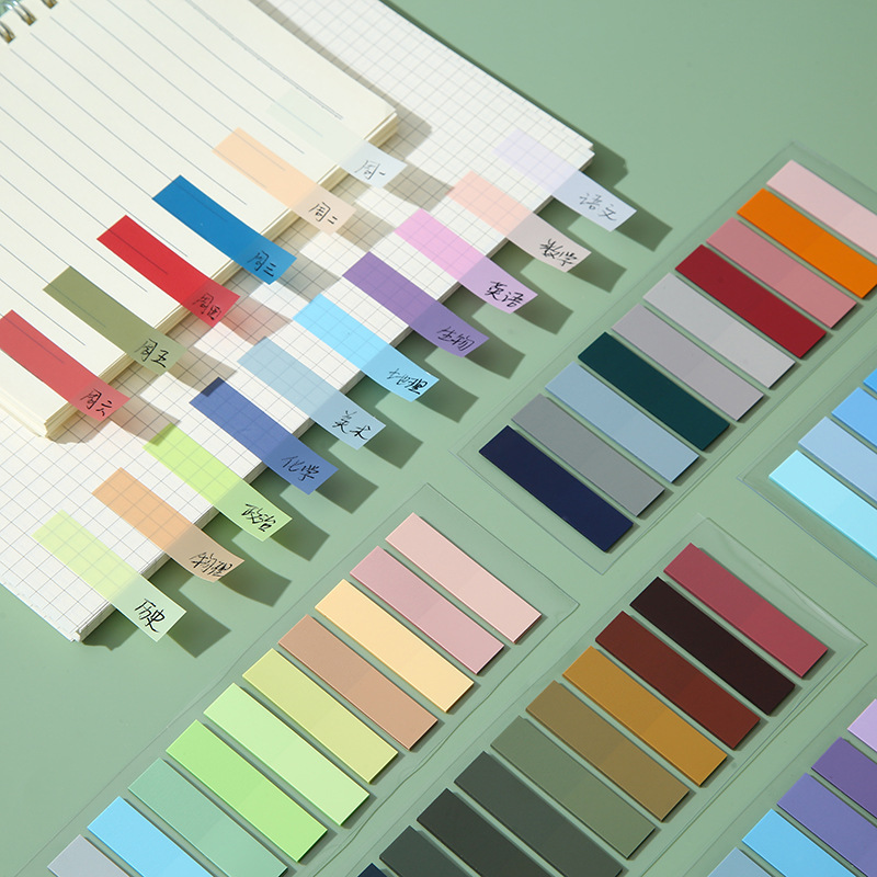 PET Morandi translucent sticky note Wrong Question Mark index sticker ins cute classification note paper sticker wholesale