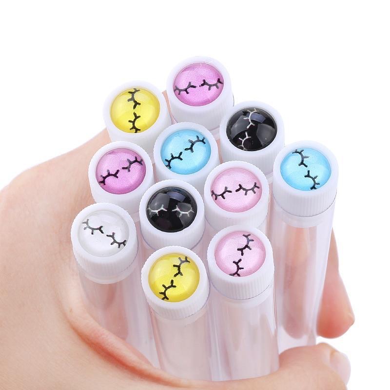 Disposable Crystal Rod Eyelash Brush with Drill Test Tube Inlaid with Metal Drill Transparent Independent Eyelash Brush