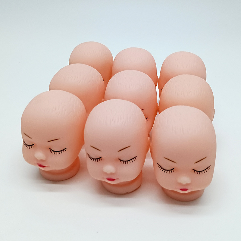 Vinyl 4cm Cute Sleeping Baby Doll Head Toy Accessories Manufacturer Wholesale DIY Sleeping Baby Makeup Head Cross-Border Special Supply