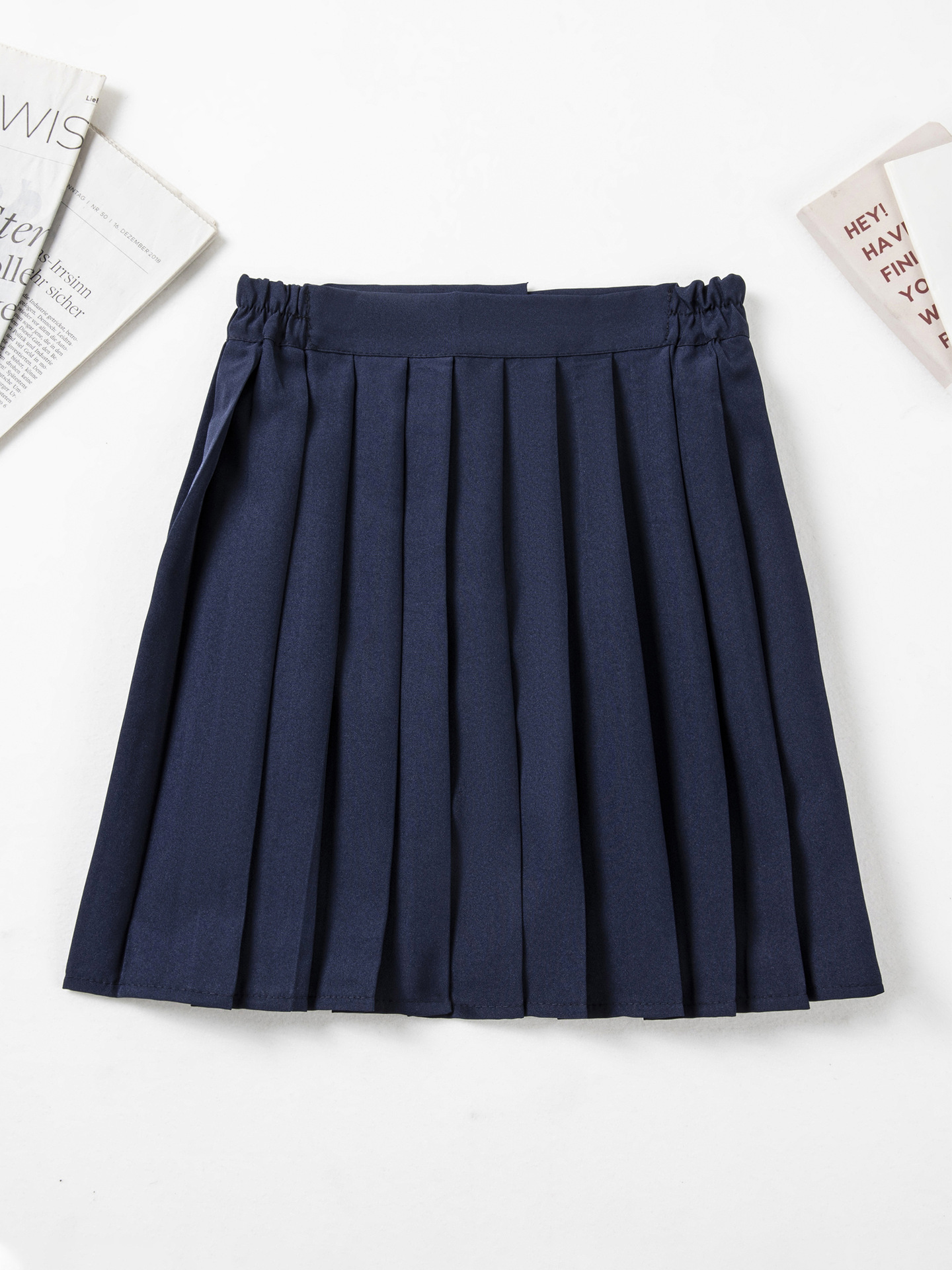 Powerful Manufacturer Wholesale Autumn New Versatile Slimming Look Preppy Style Jk Uniform Basic Navy Blue Pleated Skirt