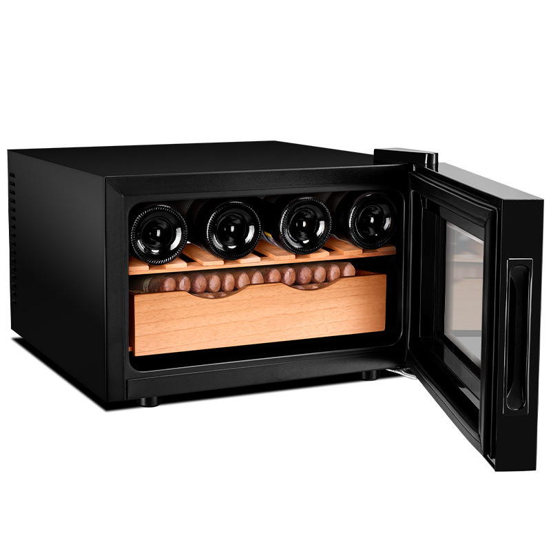 Ebony Dragon 25C Cigar Cabinet Cedar Mini Cigar Moisturizing Cabinet Household Small Embedded Alcohol Cabinet