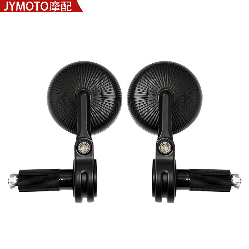 Motorcycle Electric Vehicle Modified Round Retro Mini Handlebar Mirror Aluminum Alloy Harley Universal Hot-Selling Rearview Mirror