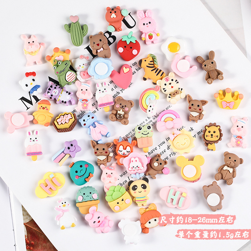 3D Stereo Water Cup Sticker Resin Accessories Cartoon Mixed DIY Mobile Phone Case Cute Traceless Glue Thermos Cup Refrigerator Magnet