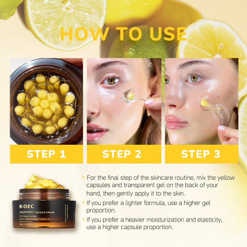 KOEC Vitamin C Capsule Filling Cream Moisturizing Cream Deep VC Capsule Cream Cross-border Explosions in stock