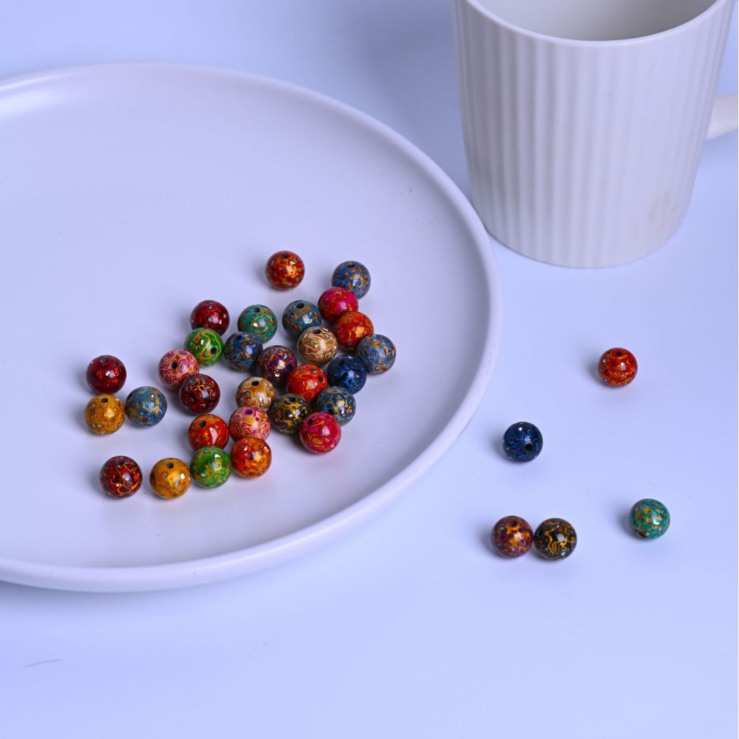 Крупные лакированные бусины 10 мм, перламутровые свободные бусины, оптовая продажа, аксессуары для браслетов, буддийские бусины, DIY многофункциональные браслеты