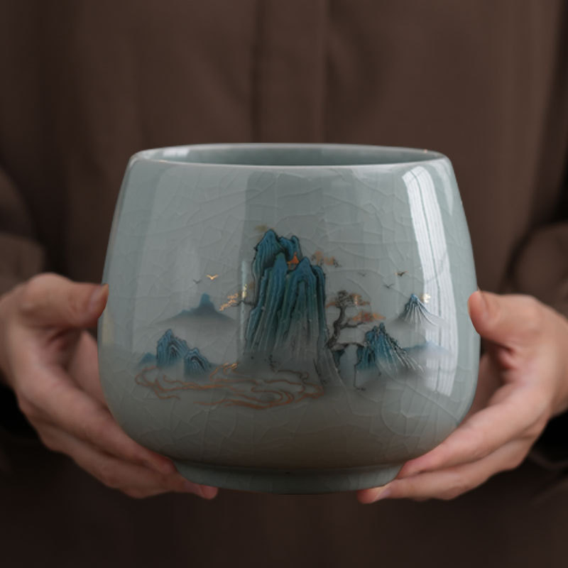 Большой керамический чайный фильтр для отходов, аксессуар для премиум чайной церемонии, большой объемный домашний водоем