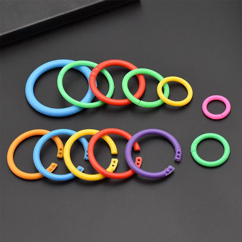 Двойная пластиковая книжная кольцевая пряжка для листов, цветное кольцо для крепления карточек, подвижное кольцо, креативная пряжка для книжных листов