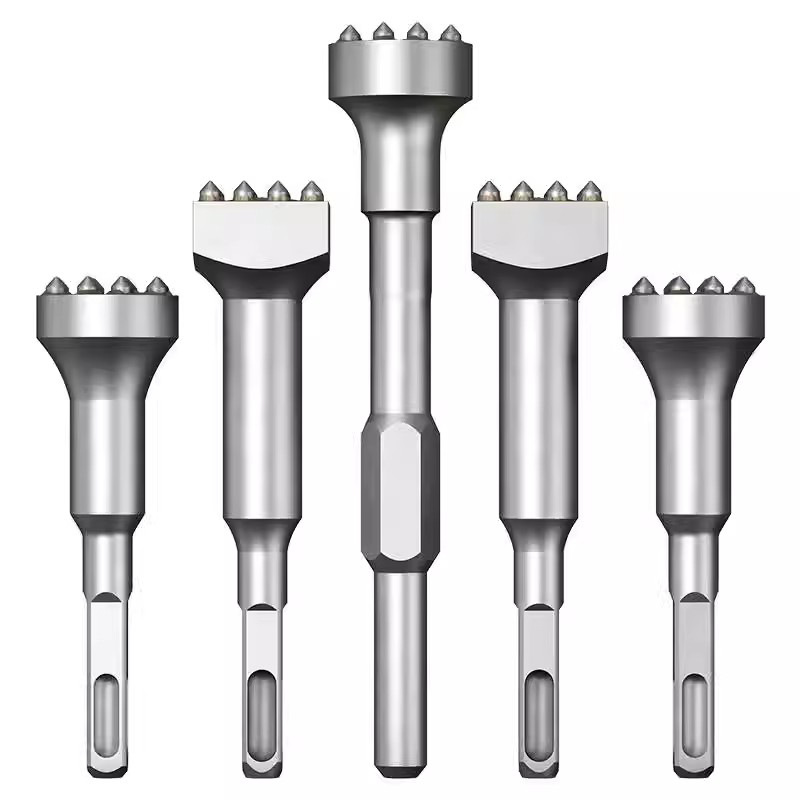 Integrated Electric Chisel Hammer Head, One-Piece Electric Hammer Chisel Head, Chisel Hammer Alloy Flower Hammer for Concrete Bridge Viaduct