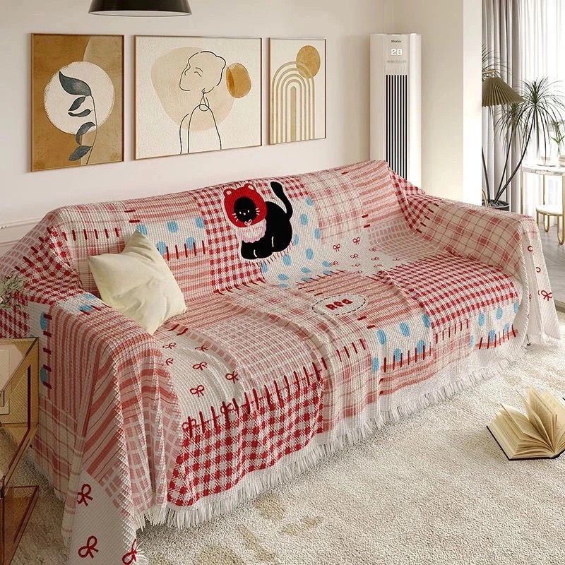 Cartoon New Sofa Cute Cover Cloth Universal Sofa Cushion One-Piece Full Cover Cover Dust-Proof Blanket Anti-Slip All Year Round