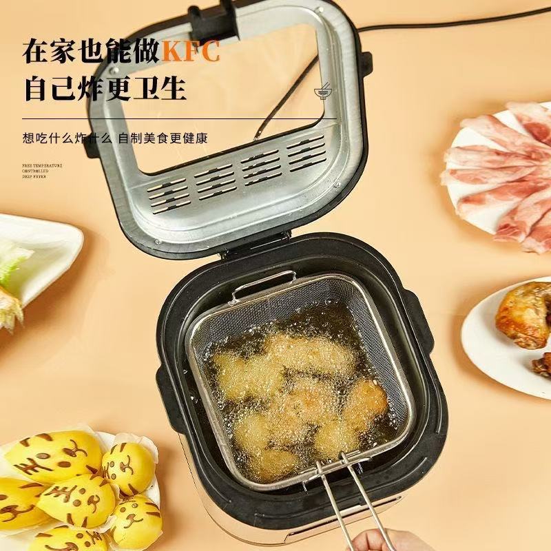Cross-Border Fryer Household Electric Fryer Large Capacity Fried Chicken Steak French Fries Snack Fryer All-In-One Fryer Foreign Trade Model