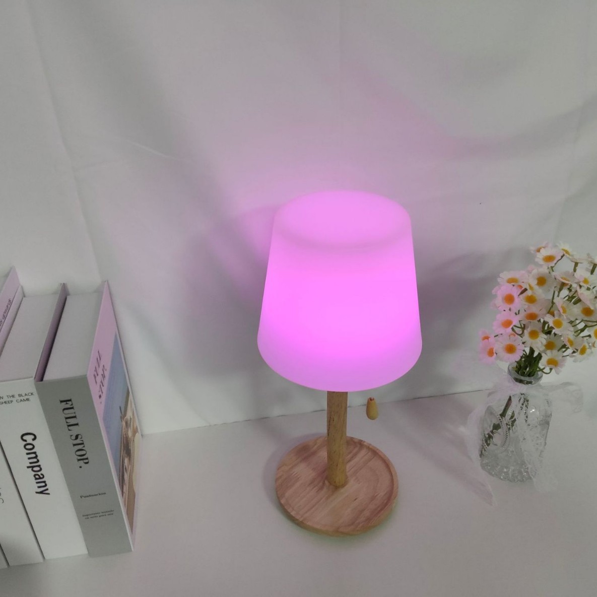 Simple Solid Wood Wireless Charging Table Lamp Nordic Decorative Bedroom Bedside Lamp Creative Atmosphere Night Light Cross-Border Hot Style