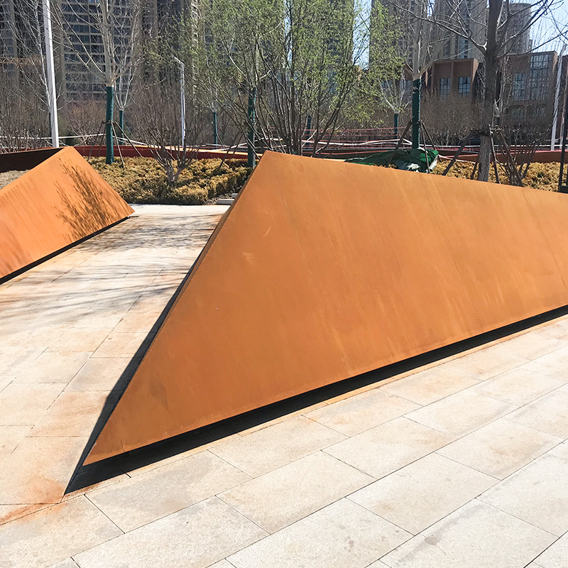 Wholesale Rust Color Weather-Resistant Steel Plate Processing Outdoor Rust Color Retaining Wall Flower Pond Cutting Bending Weather-Resistant Steel Plate Enclosure