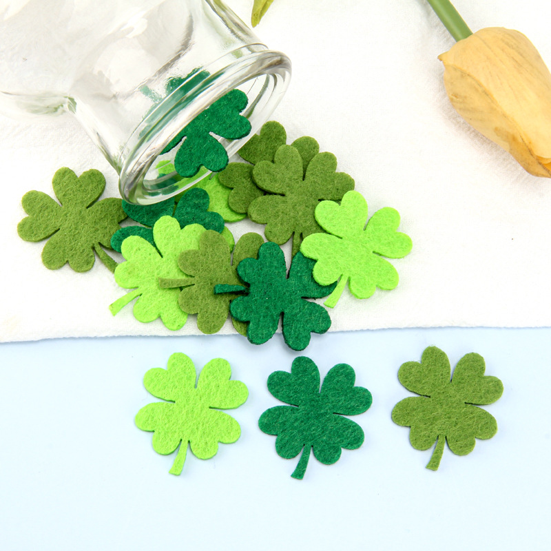 Фабричное прямое поставка мультяшные фетровые ткани четырехлистный клевер простые изысканные любовные аксессуары для волос ручной работы DIY