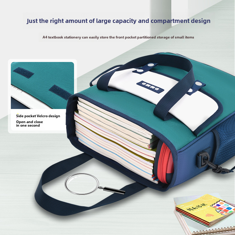 British tutorial bag for primary school students, junior high school students, single shoulder bag, handbag, hand carrying double shoulder bag, make-up bag, slung art bag