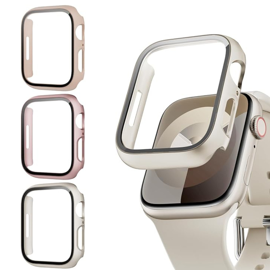 For iwatch7 apple watch Protective Case apple watch Frosted PC Tempered Glass Film Protective Case