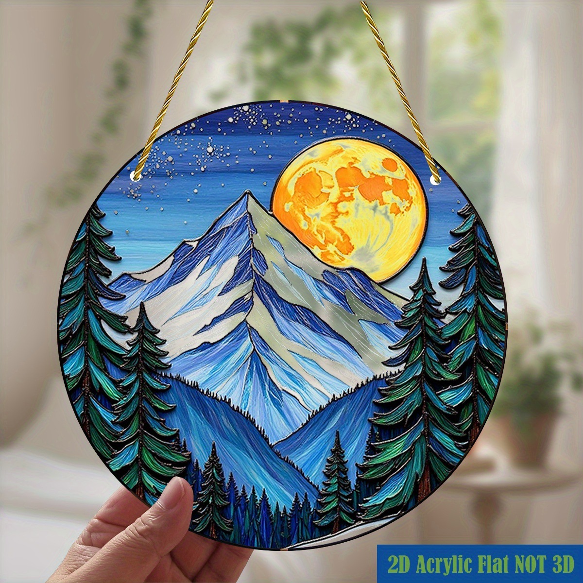 2D Plane, 1 Piece Moonlight Mountain Range Acrylic Solar Absorber - Vibrant Blue and Orange