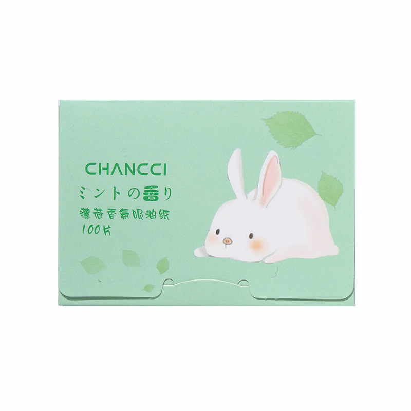 Ch Facial Oil-Absorbing Paper 100 Pieces Portable Removable Fragrance Oil-Absorbing Facial Paper Makeup Makeup Tools Dropshipping