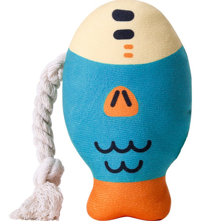 Simulated Sounding Fat-Headed Fish Dog Toy, Teeth-Cleaning and Sounding Cat Toy, Self-Pleasure and Boredom Relief Interactive Toy