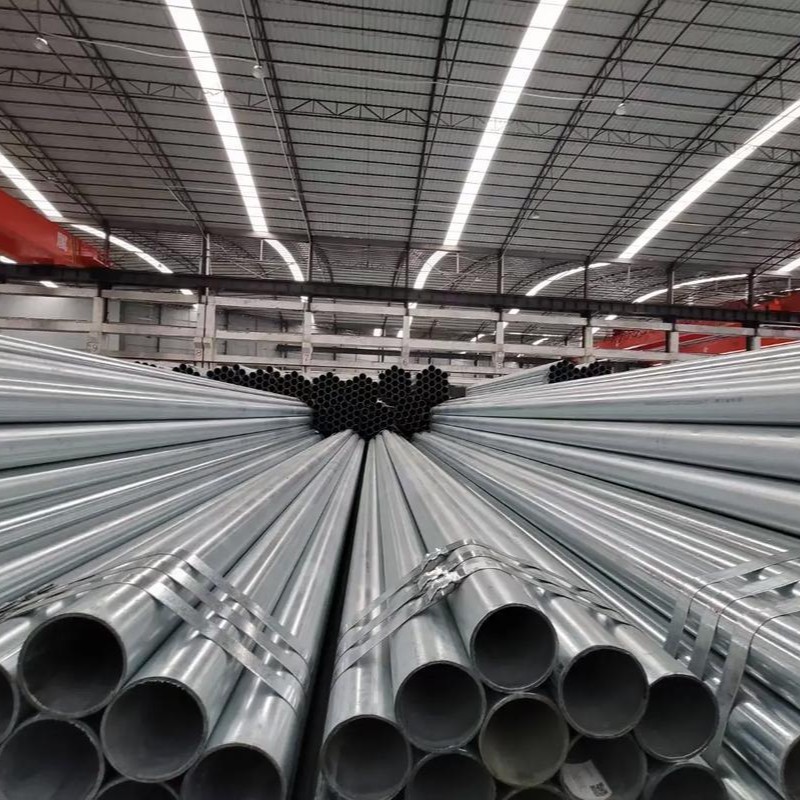 Zinc-Aluminum-Magnesium Pipe 25*38*1.3*6 Galvanized Steel Pipe Greenhouse Skeleton Round Pipe Fire Pipe Hot-Dip Galvanized Round Pipe