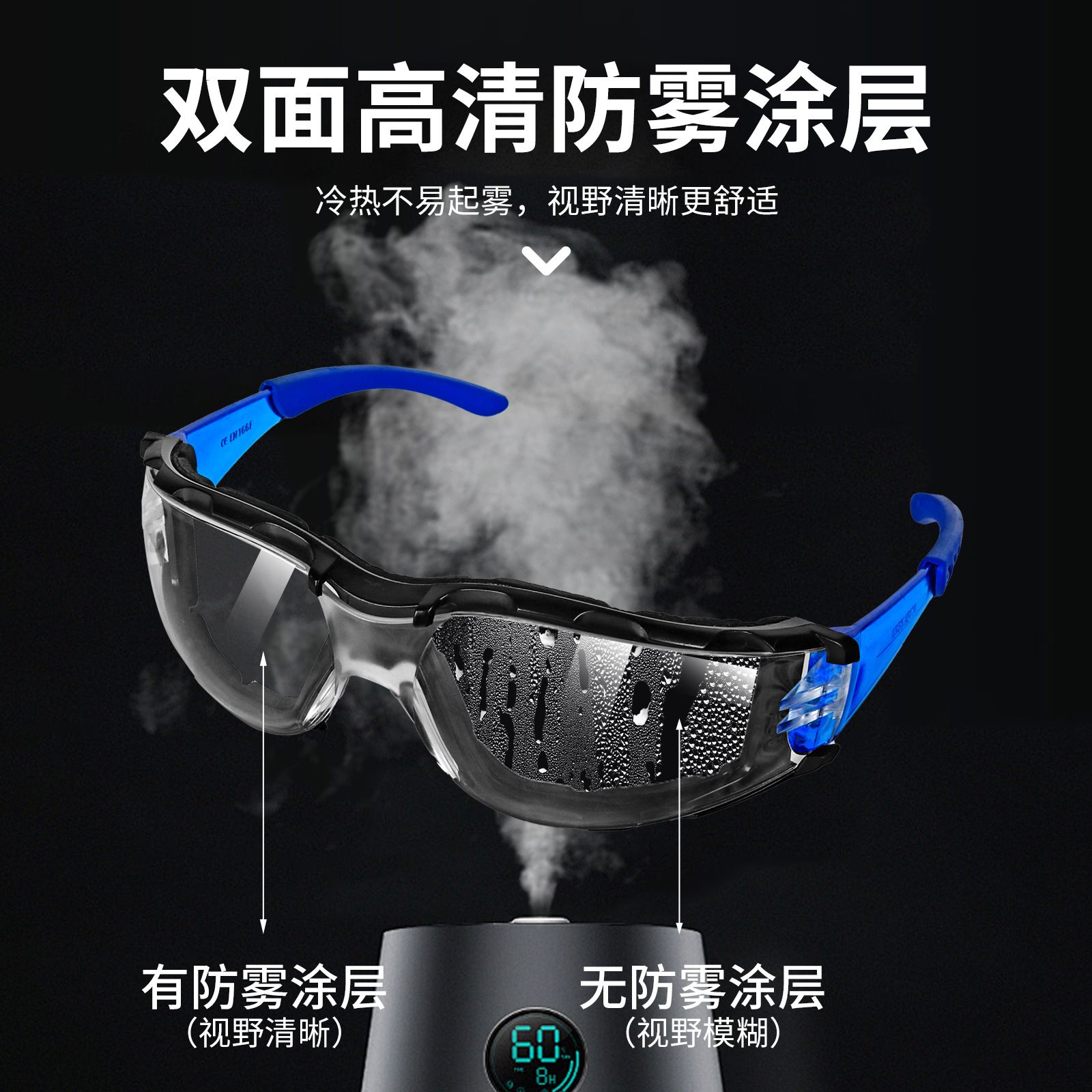 Goggles Anti-saliva Splash Dust-proof Sand-proof Eye Mask Fog-free Protective Goggles Transparent Student Riding Windshield Spray
