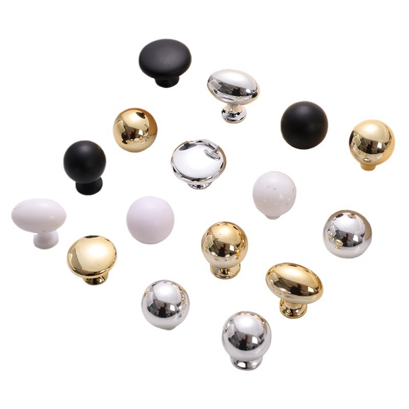 Nordic Mushroom Type Black Single Hole Handle Modern Simple Wardrobe Drawer Door Handle Plastic Solid Cabinet Door Handle