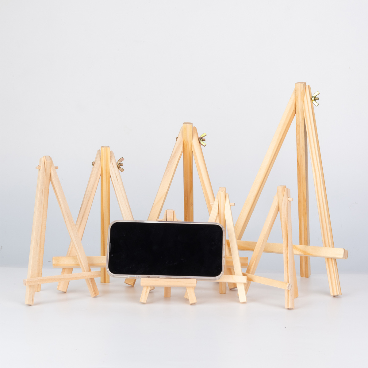 Small Easel Triangle Stand Pine Mini Small Easel Wooden Desktop Stand Display Stand Mini Mobile Phone Tablet Stand