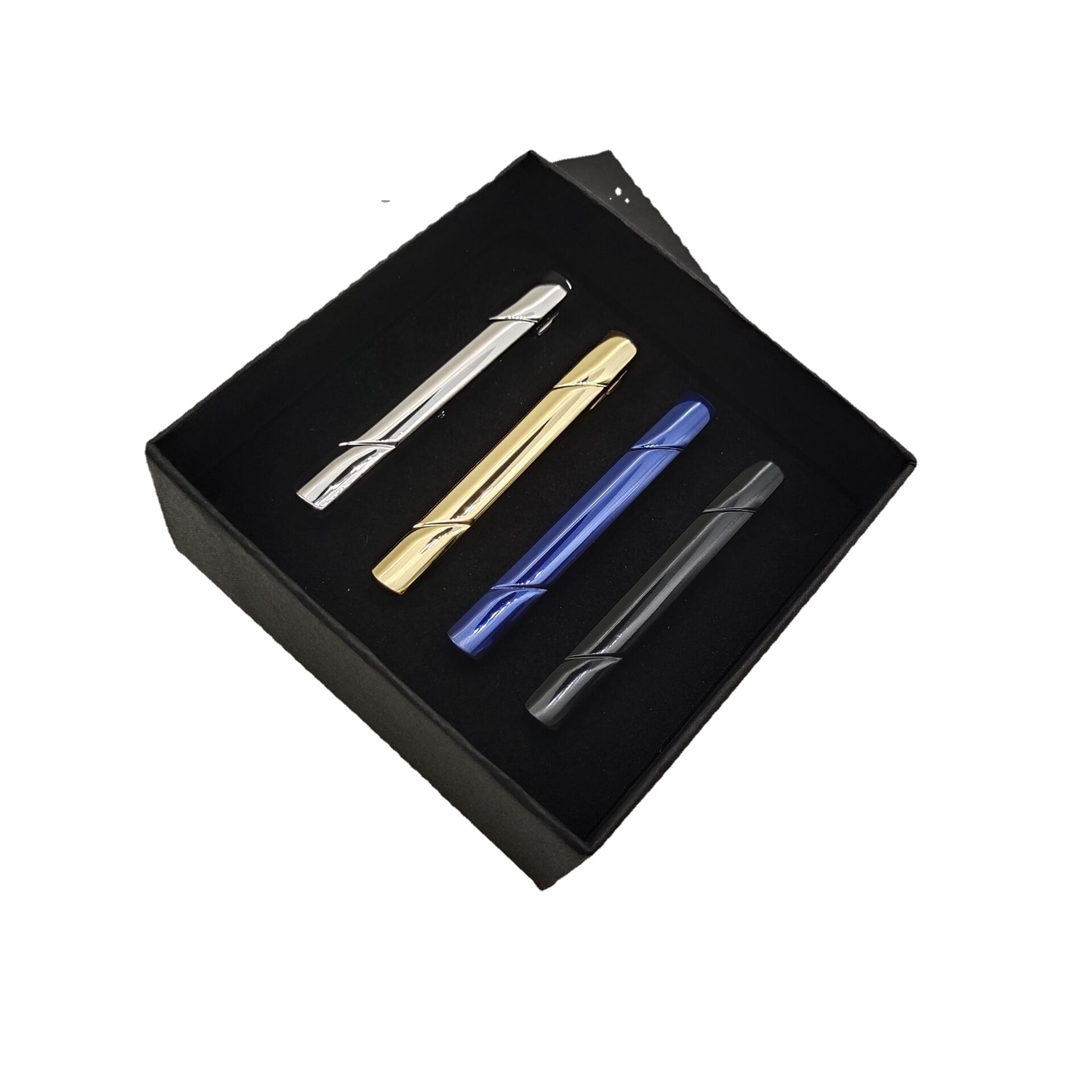 Summer set red clip color tie clip metal simple men's silver accessories tie clip business