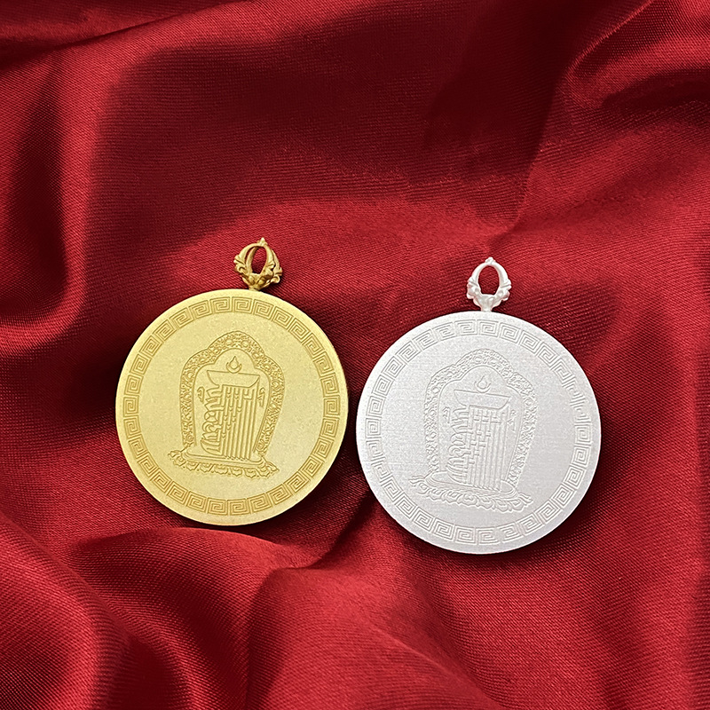 New waterproof thangka box multi-size thangka box golden gabu box titanium steel ten-phase free pendant round pendant