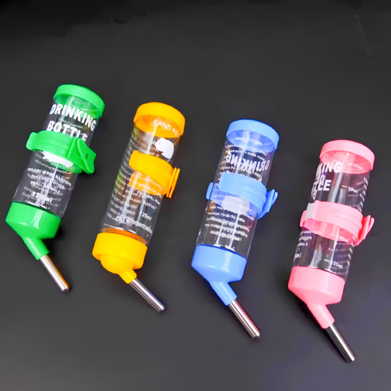 Поилка для хомяков, подвесная, из нержавеющей стали, непротекающая, для мелких домашних животных