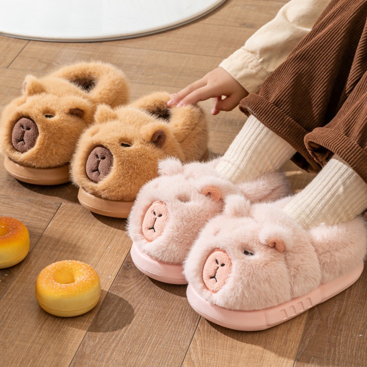 Children's Cotton Shoes Winter New Kidsren's Cotton Slippers Bag with Baby Cute Plush Home Shoes Boys' Warm Cotton Shoes