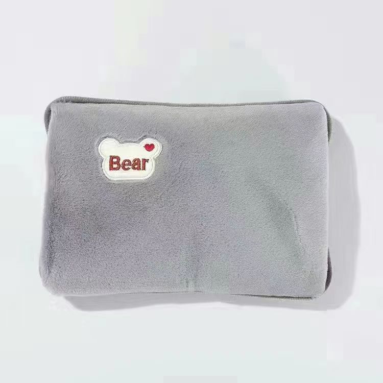 National standard rechargeable electric hot water bag double hand warm water bag bear head cartoon cute warm baby factory in stock supply