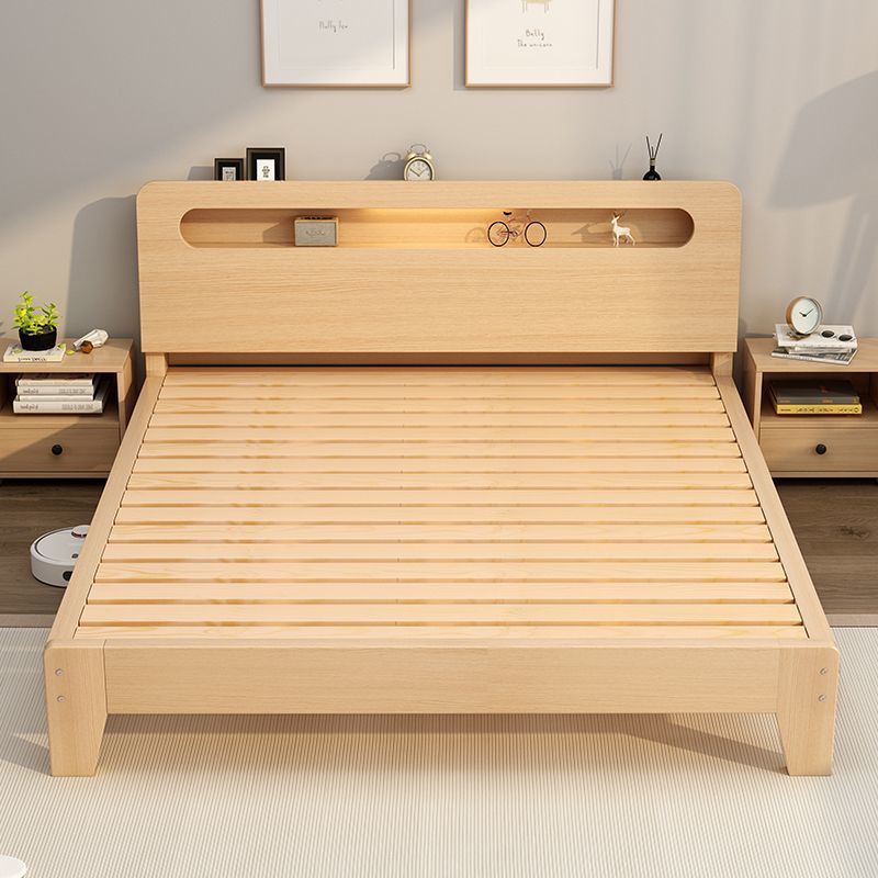 Кровать из массива дерева 1.5м для дома, 1.8м двуспальная, простая современная, экономичная, 1.2м односпальная кровать