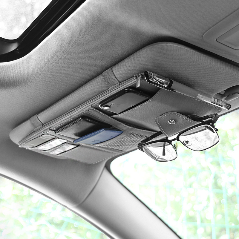 Car sun visor storage multifunctional car car glasses holder card storage bag card holder Bill ID holder