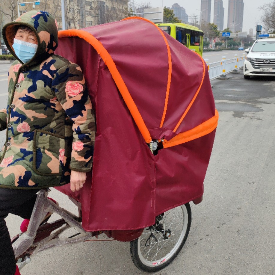 Трицикл с крышей, ручной трицикл для пожилых, педальный трицикл с крышей, уличная водонепроницаемая крыша, складная крыша