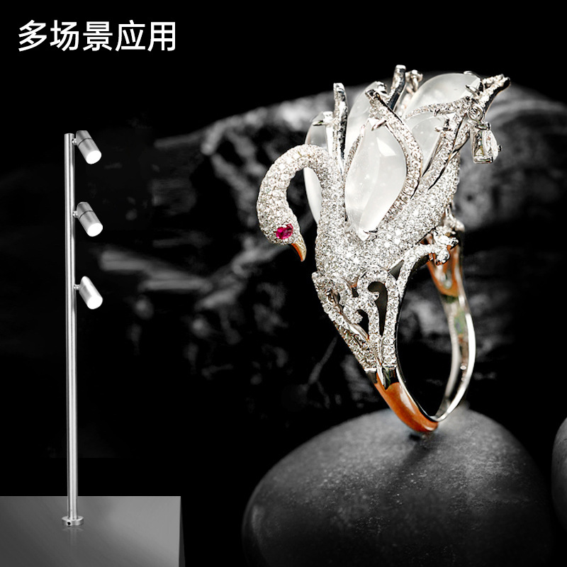 Multi-Head Pole Lamp Display Cabinet Jewelry Lamp Clock Jewelry Counter Lamp Museum Cabinet Spotlight Museum Spotlight