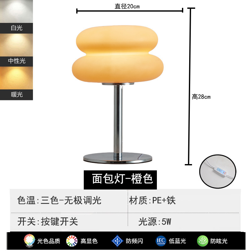 Cross-Border Creative Table Lamp Ins Style Decorative Night Light Bedroom Light Luxury Bedside High-End Night Light Mushroom Lamp Mushroom